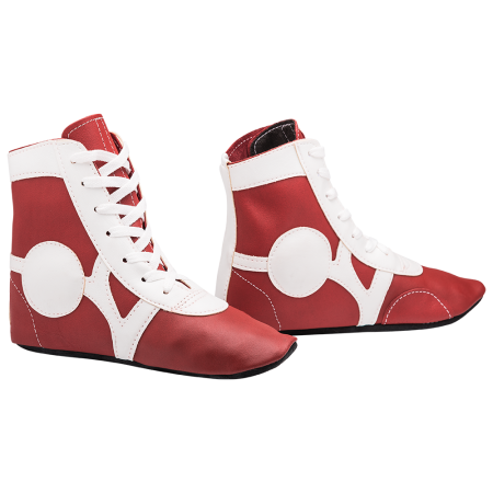 Купить Обувь для самбо SM-0102, кожа, красный Rusco в Сертолове 