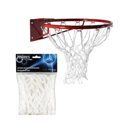 Купить Сетка баскетбольная Torres, нить 6 мм, белая в Сертолове 