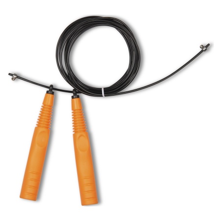 Купить Скакалка высокооборотная Кроссфит стальной шнур в оплетке 2.9 м чёрно-оранжевая в Сертолове 